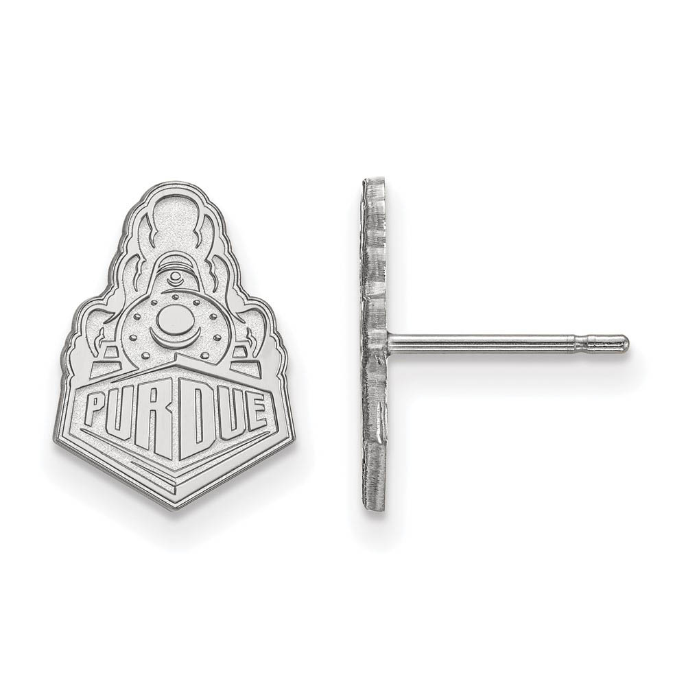 10k White Gold Purdue Post Earrings