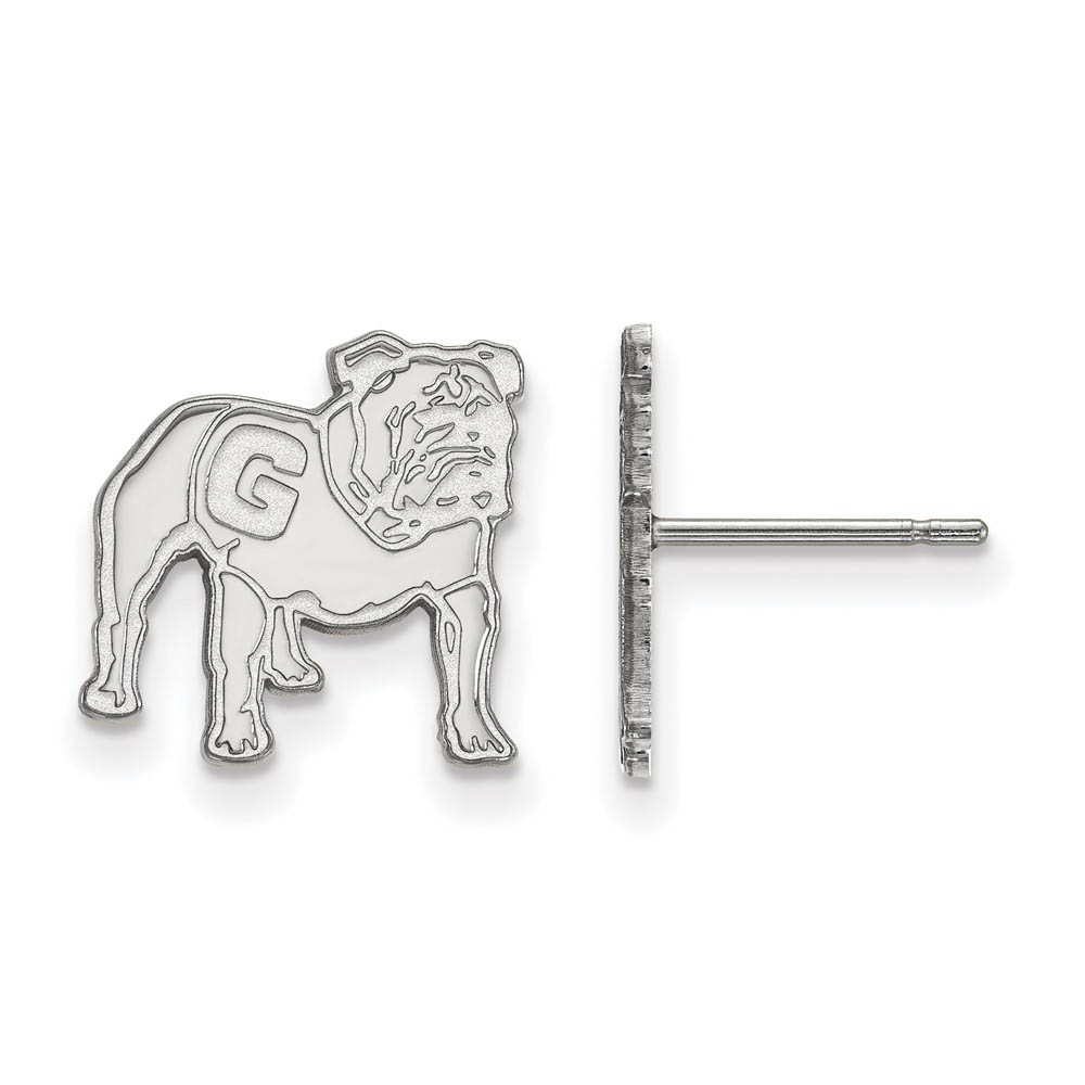 10k White Gold University of Georgia Mascot Post Earrings