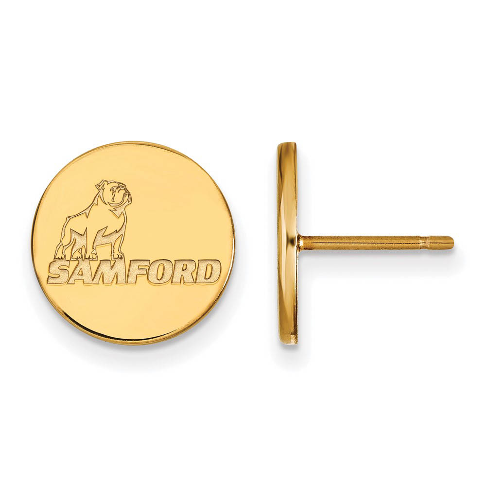 10k Yellow Gold Samford University Post Earrings