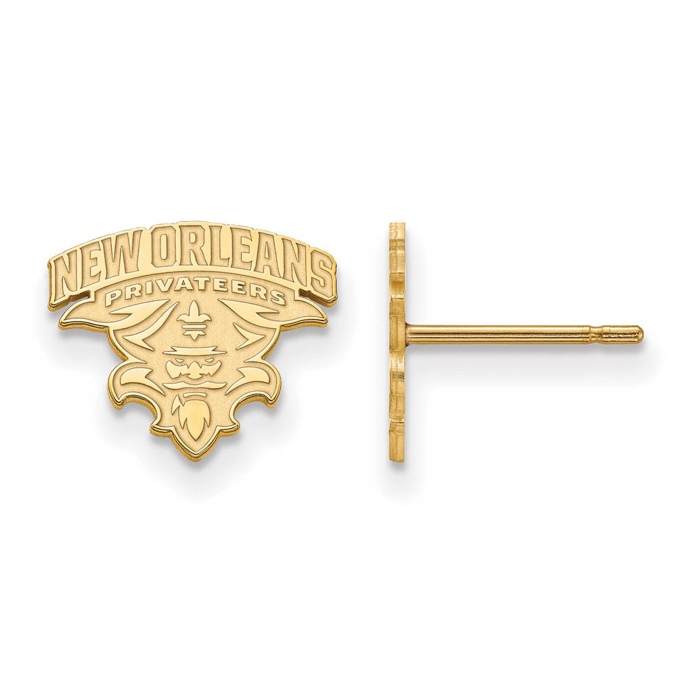 10k Yellow Gold Univ. of New Orleans Post Earrings