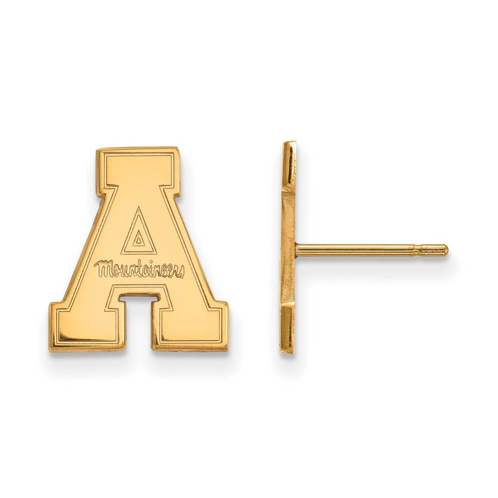 10k Yellow Gold Appalachian State Post Earrings