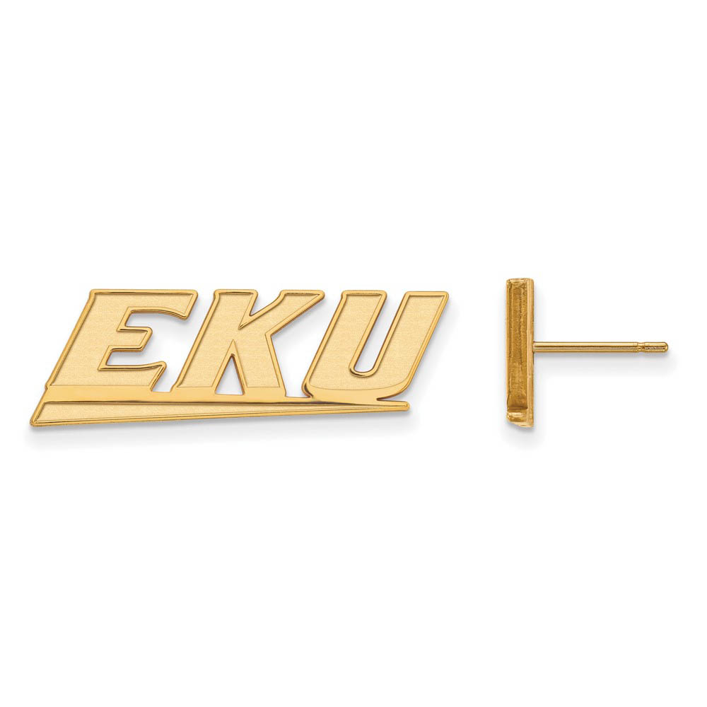 10k Yellow Gold Eastern Kentucky University Post Earrings