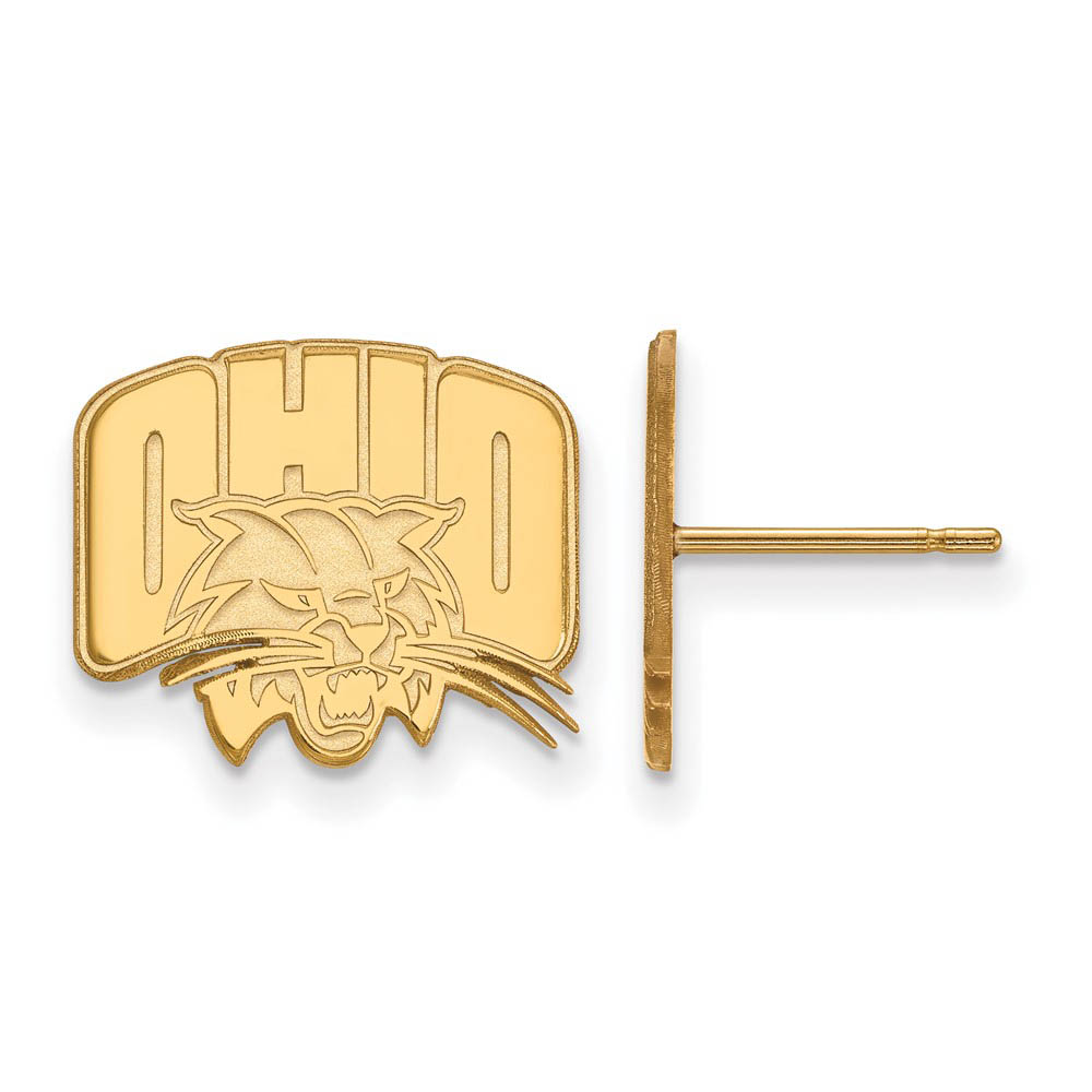 10k Yellow Gold Ohio University Post Earrings