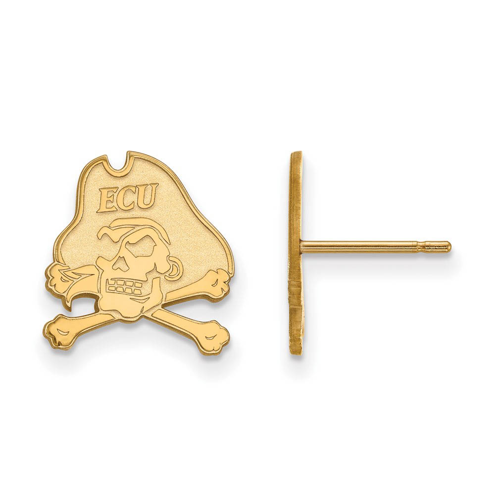 10k Yellow Gold East Carolina University Post Earrings