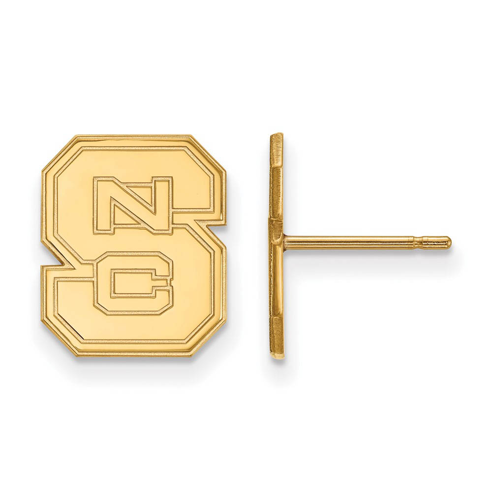 10k Yellow Gold North Carolina State 'NCS' Post Earrings