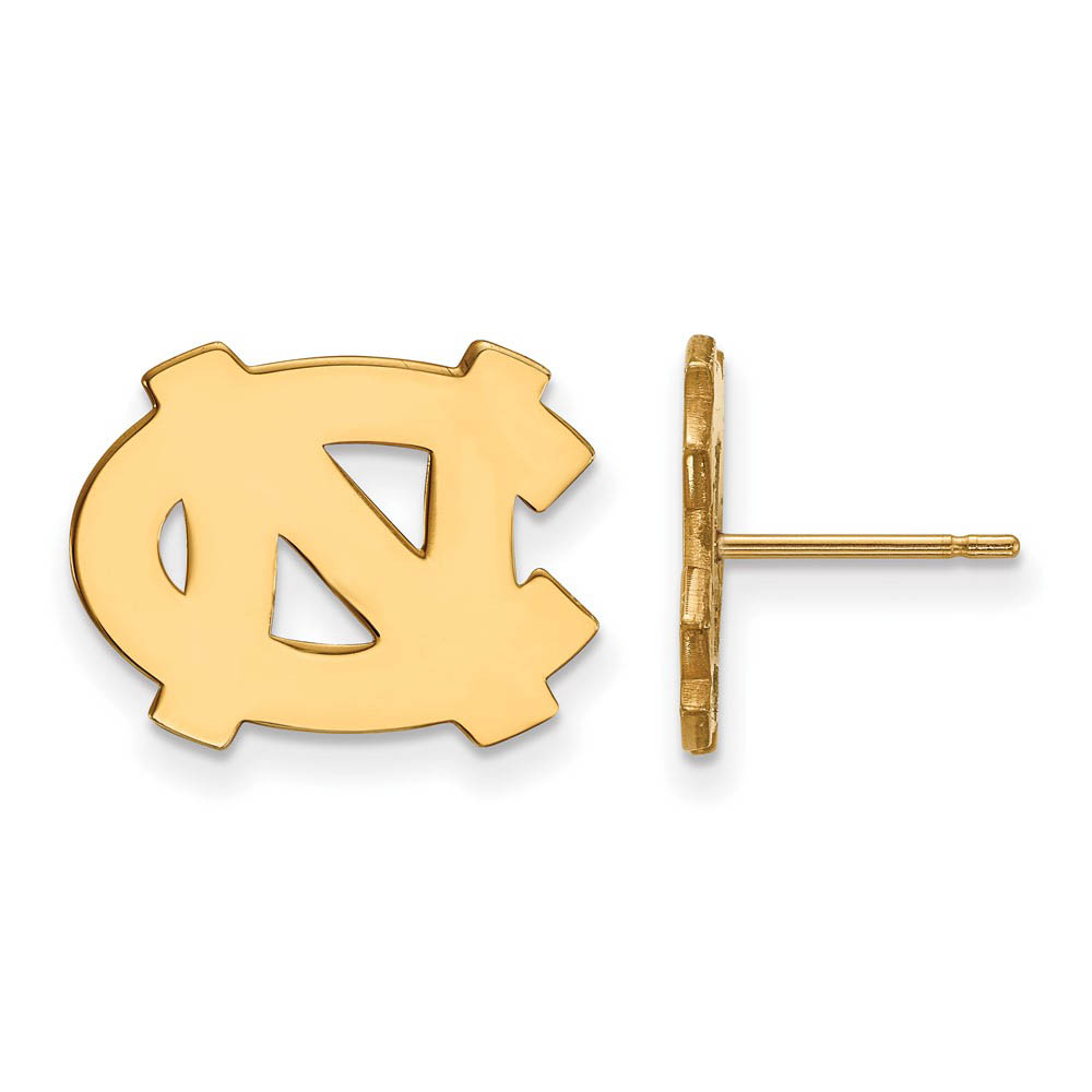10k Yellow Gold U of North Carolina 'NC' Post Earrings
