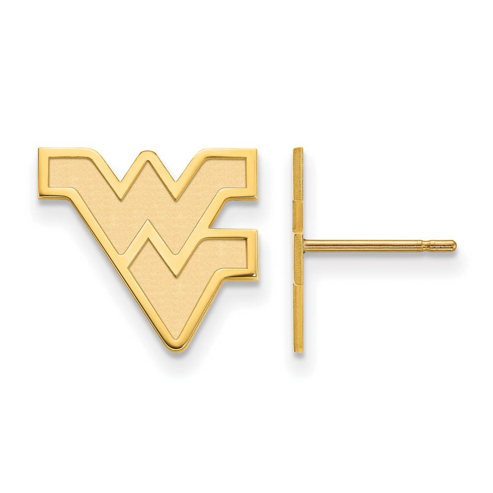 10k Yellow Gold West Virginia University Post Earrings
