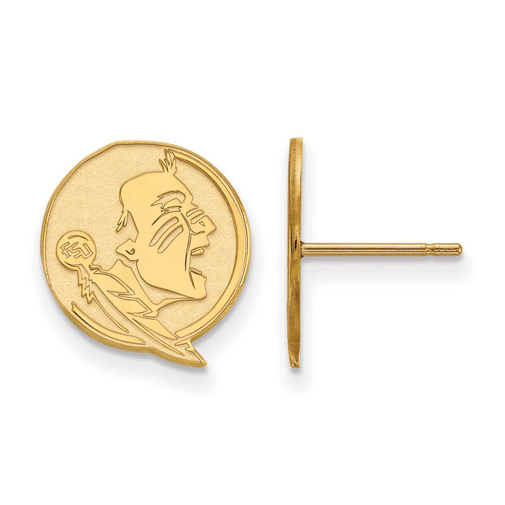 10K Yellow Gold Florida State University Post Earrings
