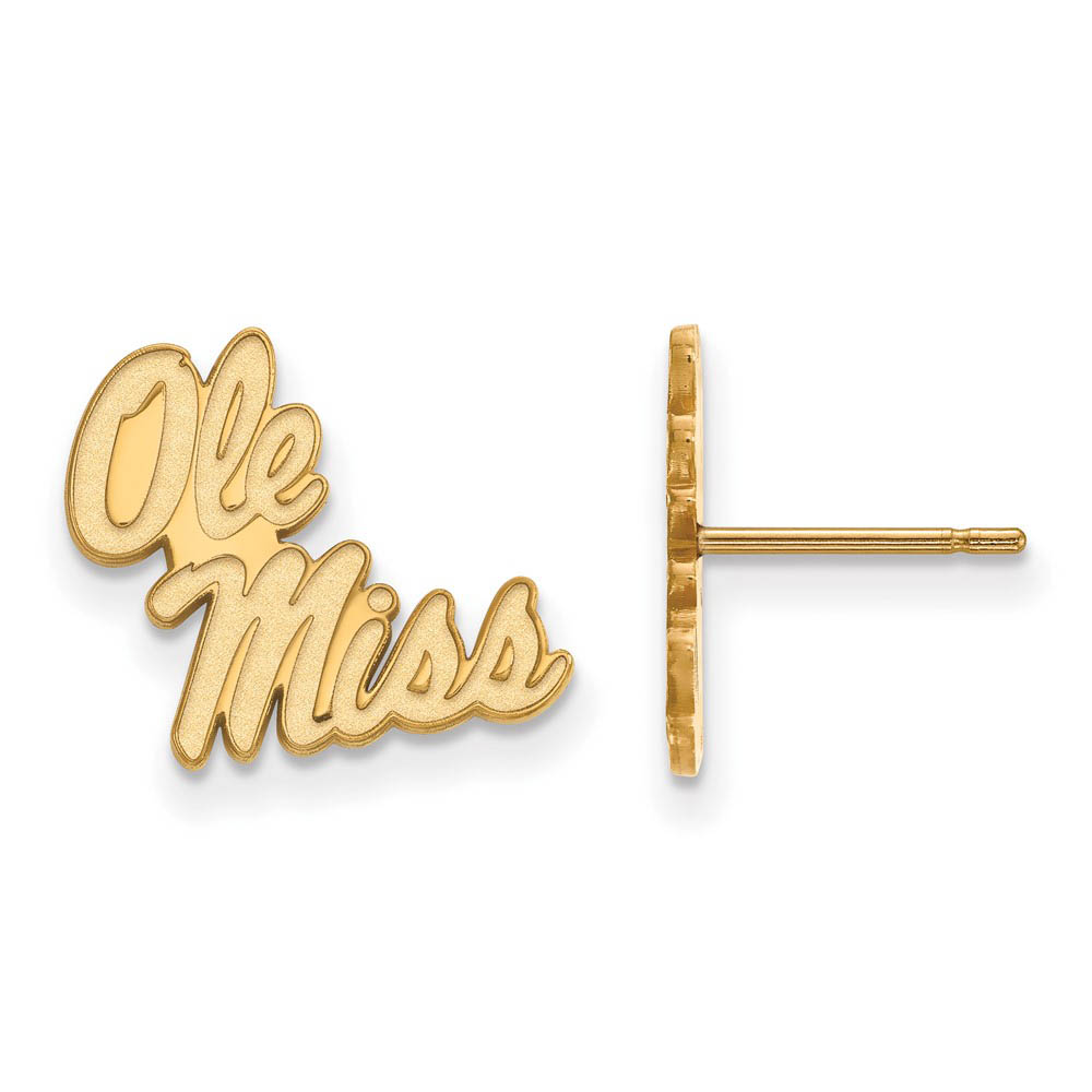 10k Yellow Gold University of Mississippi Post Earrings