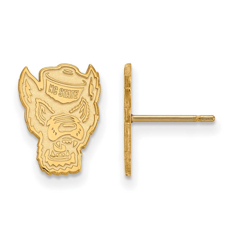 10k Yellow Gold North Carolina State Post Earrings