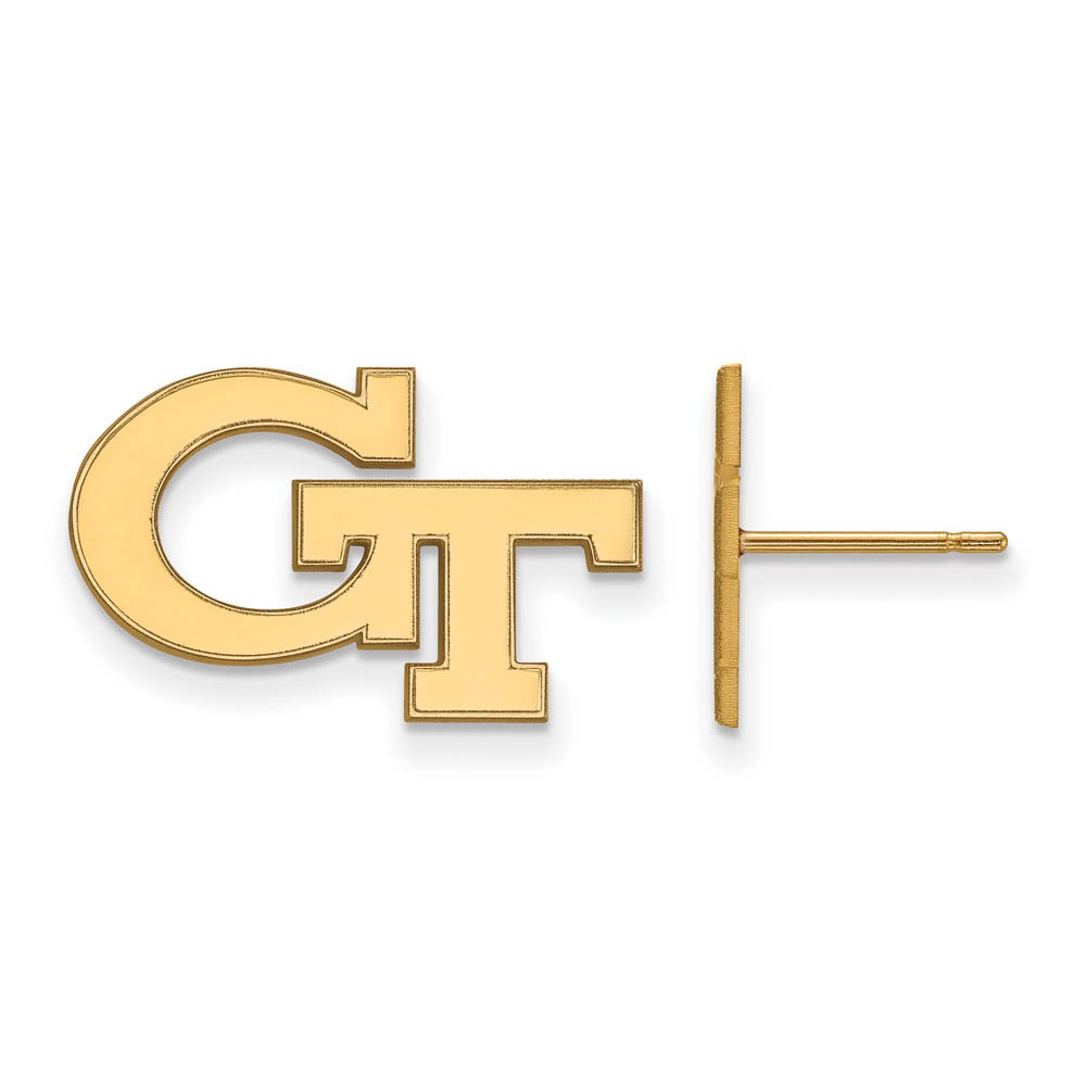10k Yellow Gold Georgia Technology 'GT' Post Earrings