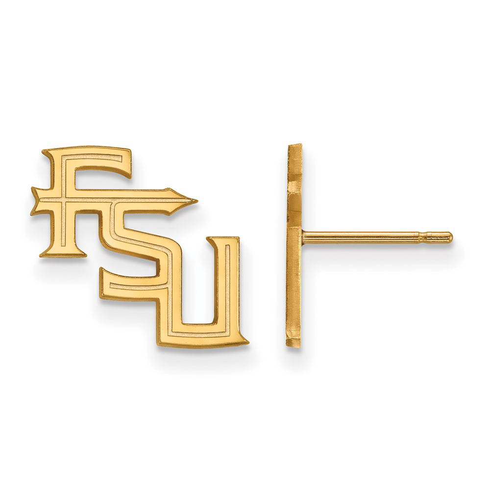 10k Yellow Gold Florida State University 'FSU' Post Earrings