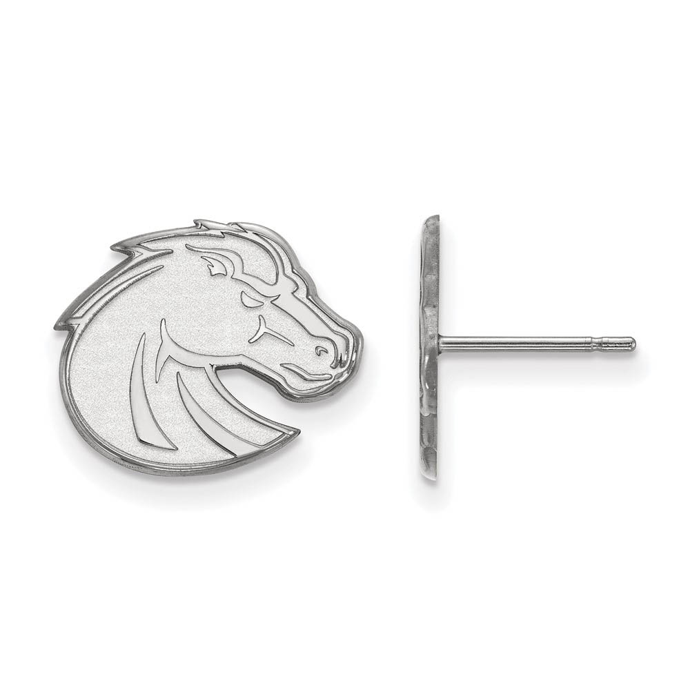 14k White Gold Boise State University Post Earrings
