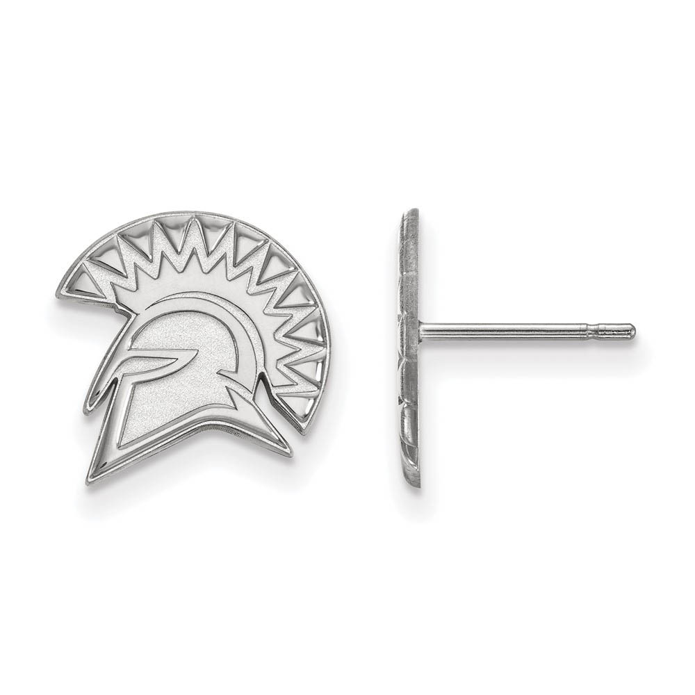 14k White Gold San Jose State University Post Earrings