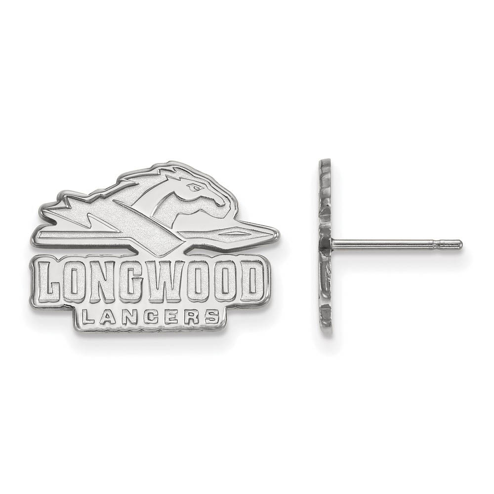 14k White Gold Longwood University Post Earrings
