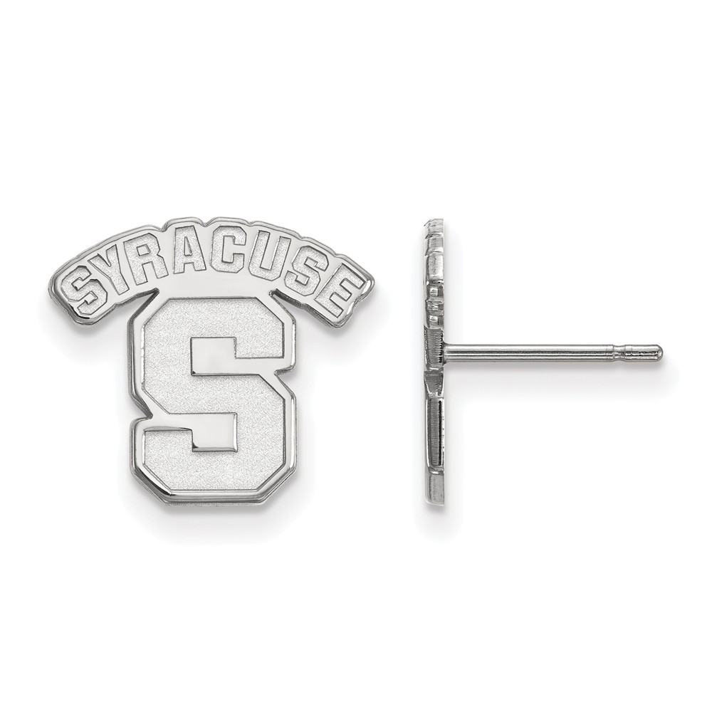 14k White Gold Syracuse University Post Earrings