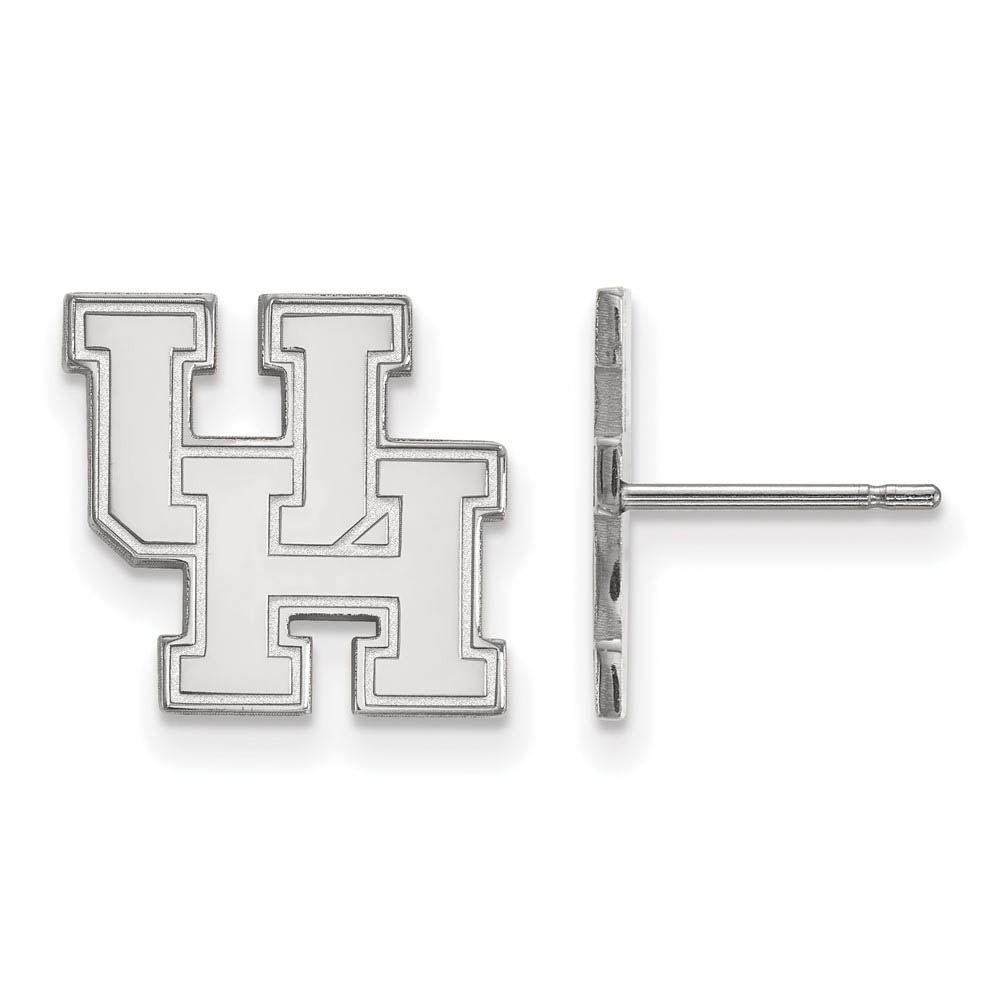 14k White Gold University of Houston Post Earrings