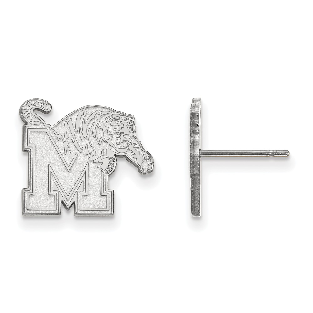 14k White Gold University of Memphis Post Earrings