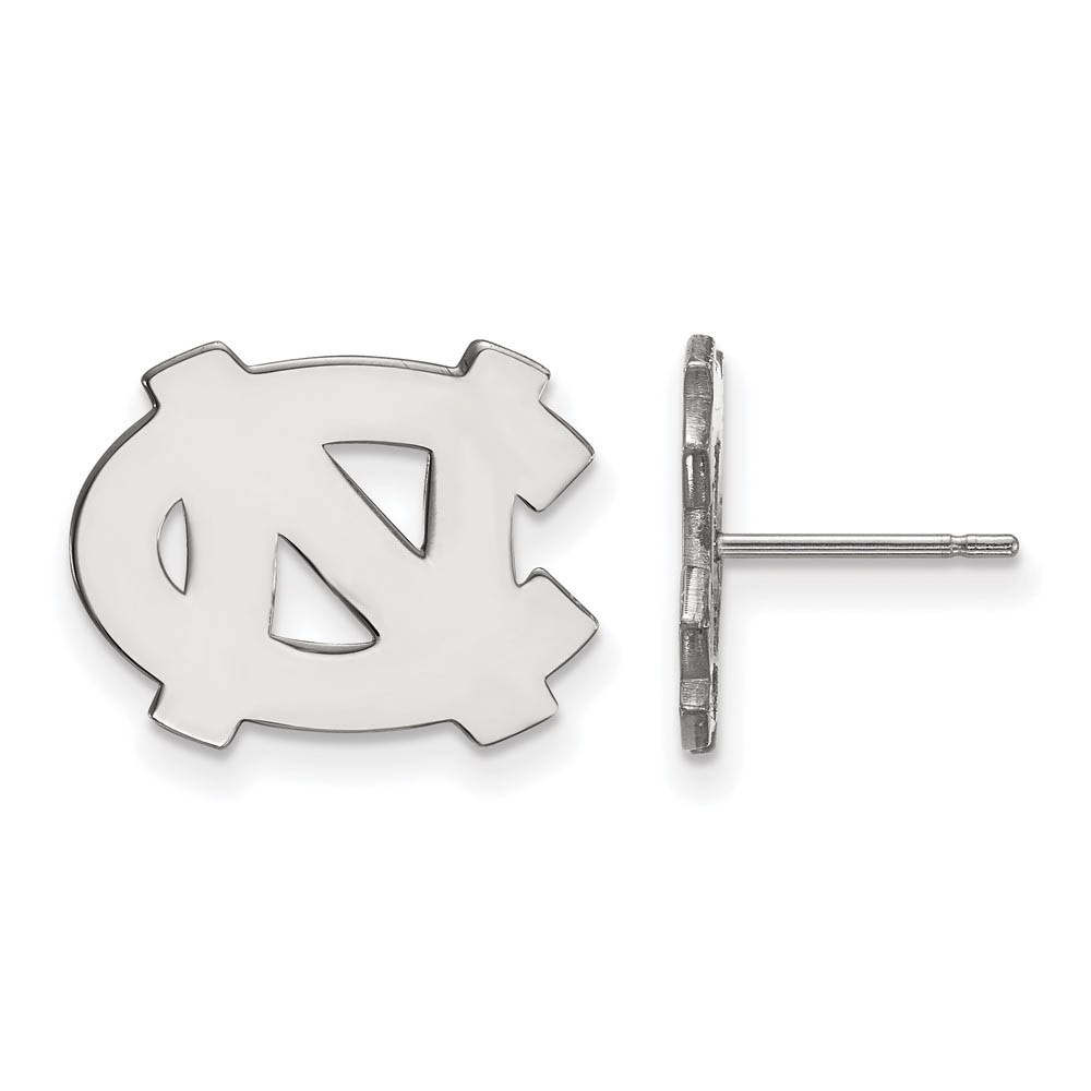 14k White Gold U of North Carolina 'NC' Post Earrings