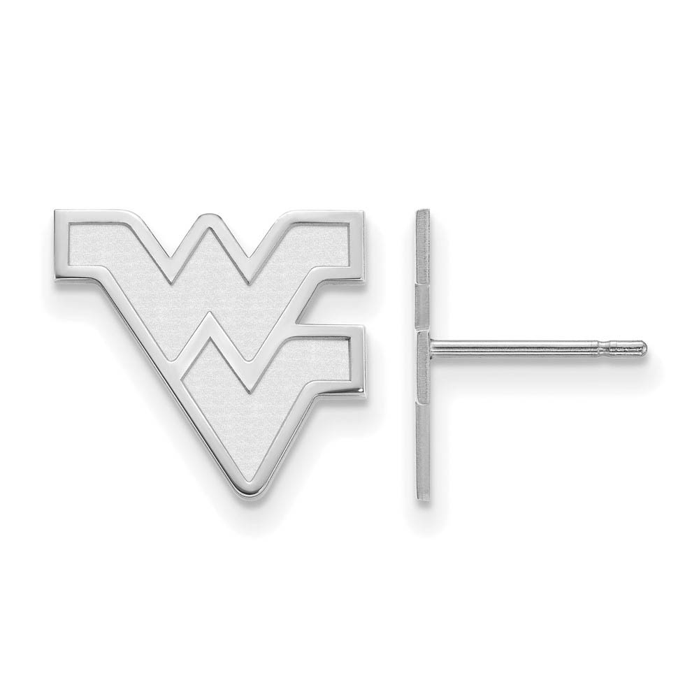 14k White Gold West Virginia University Post Earrings