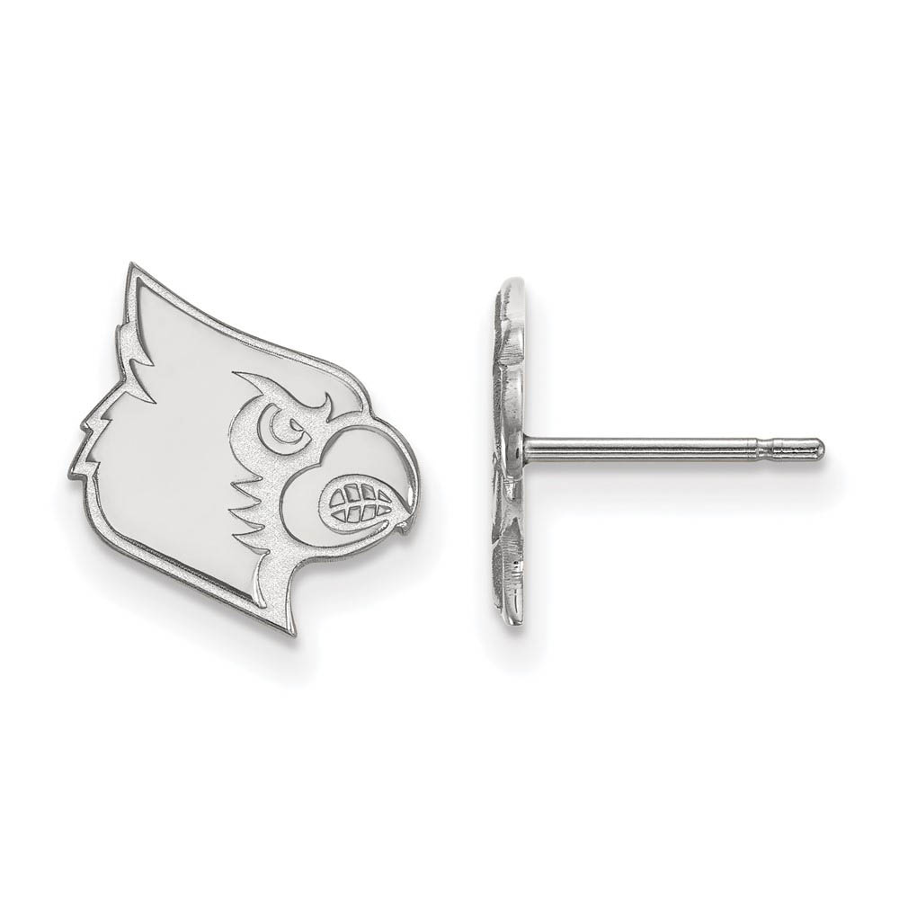 14k White Gold University of Louisville Post Earrings