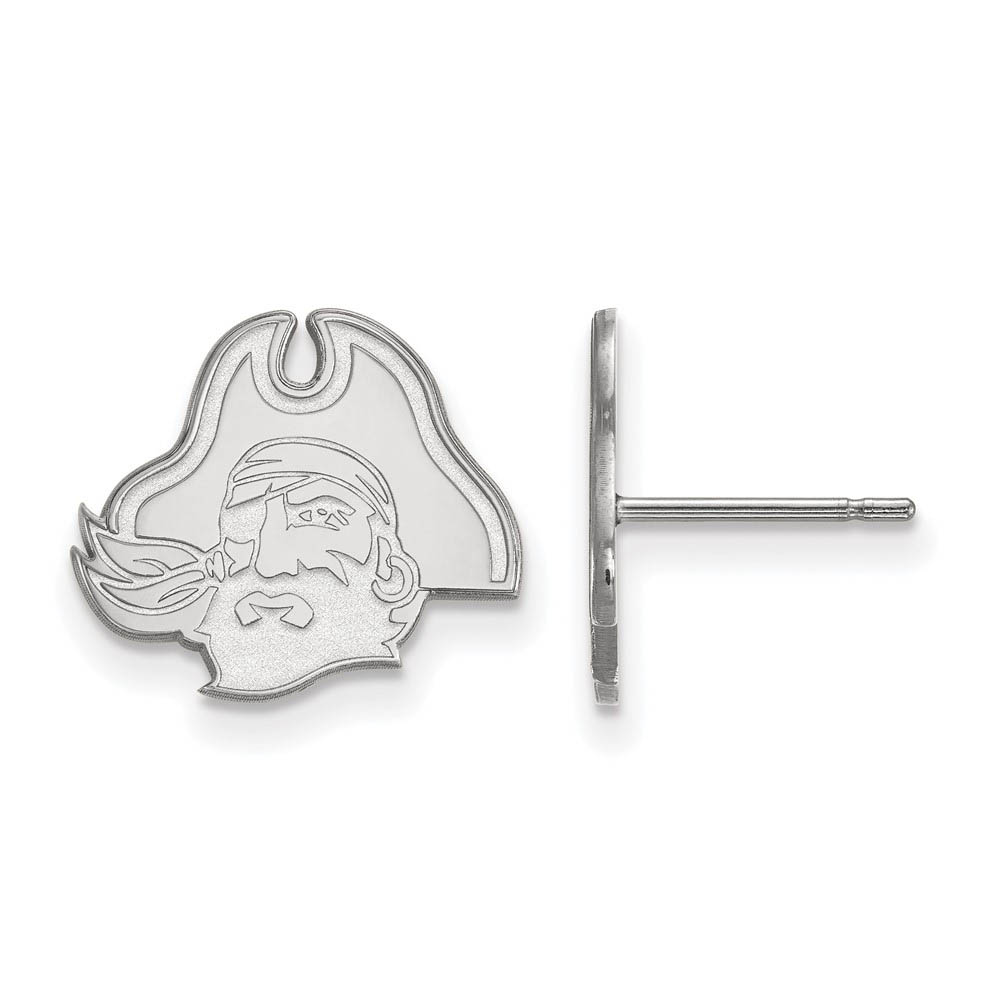 14k White Gold East Carolina University Pirate Post Earrings
