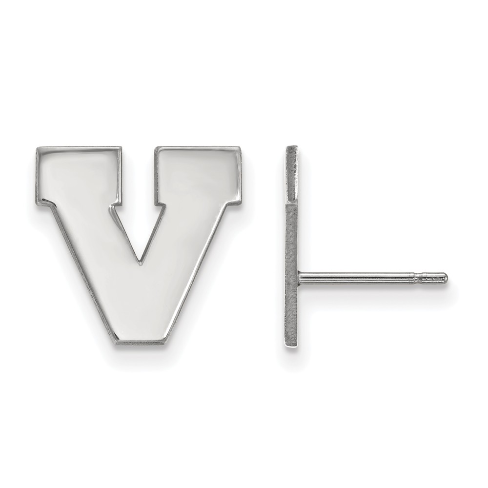 14k White Gold University of Virginia Initial V Post Earrings