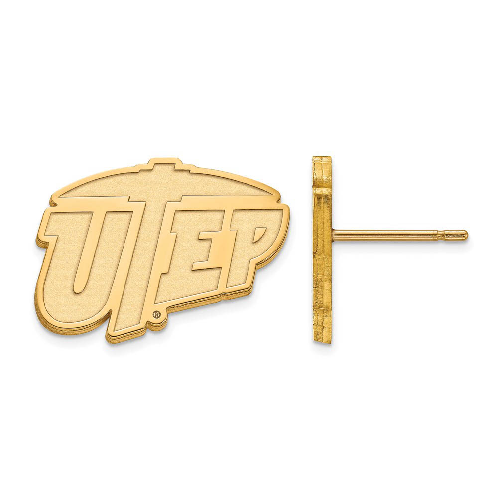 14k Yellow Gold University of Texas El Paso Post Earrings