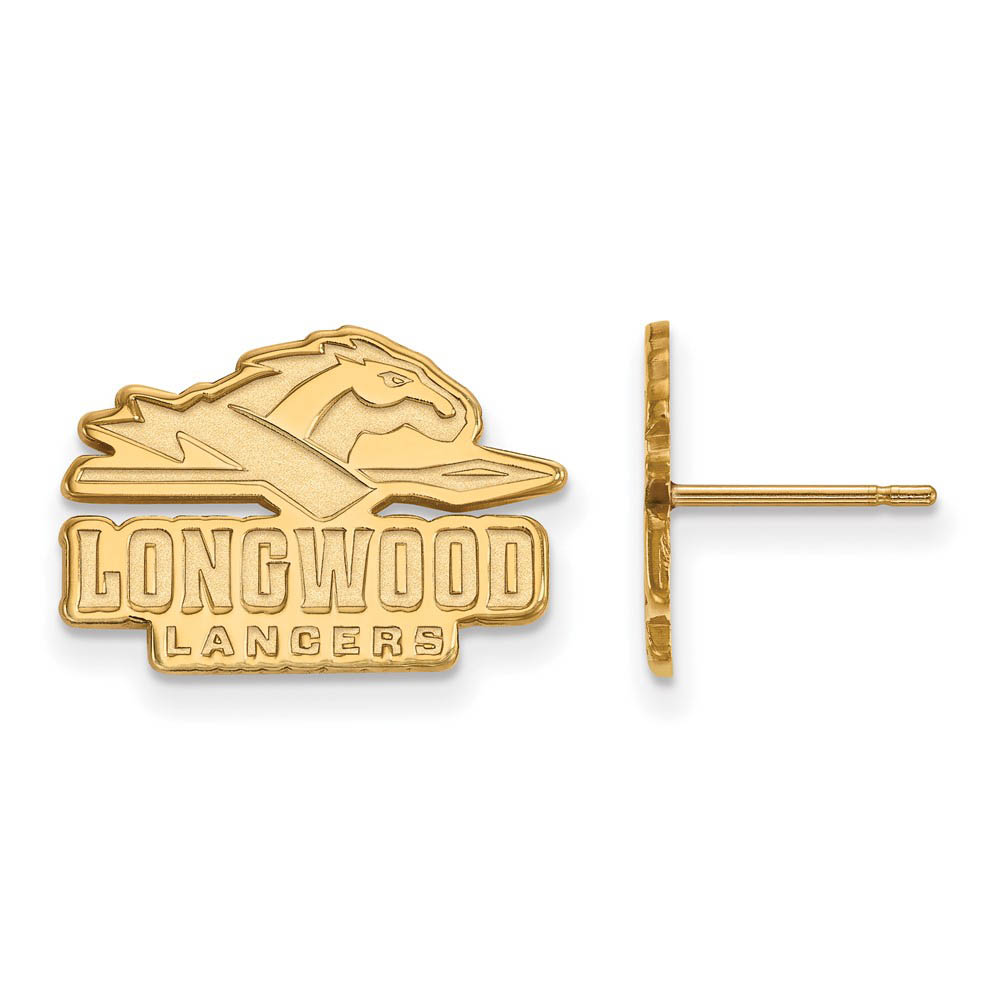 14k Yellow Gold Longwood University Post Earrings