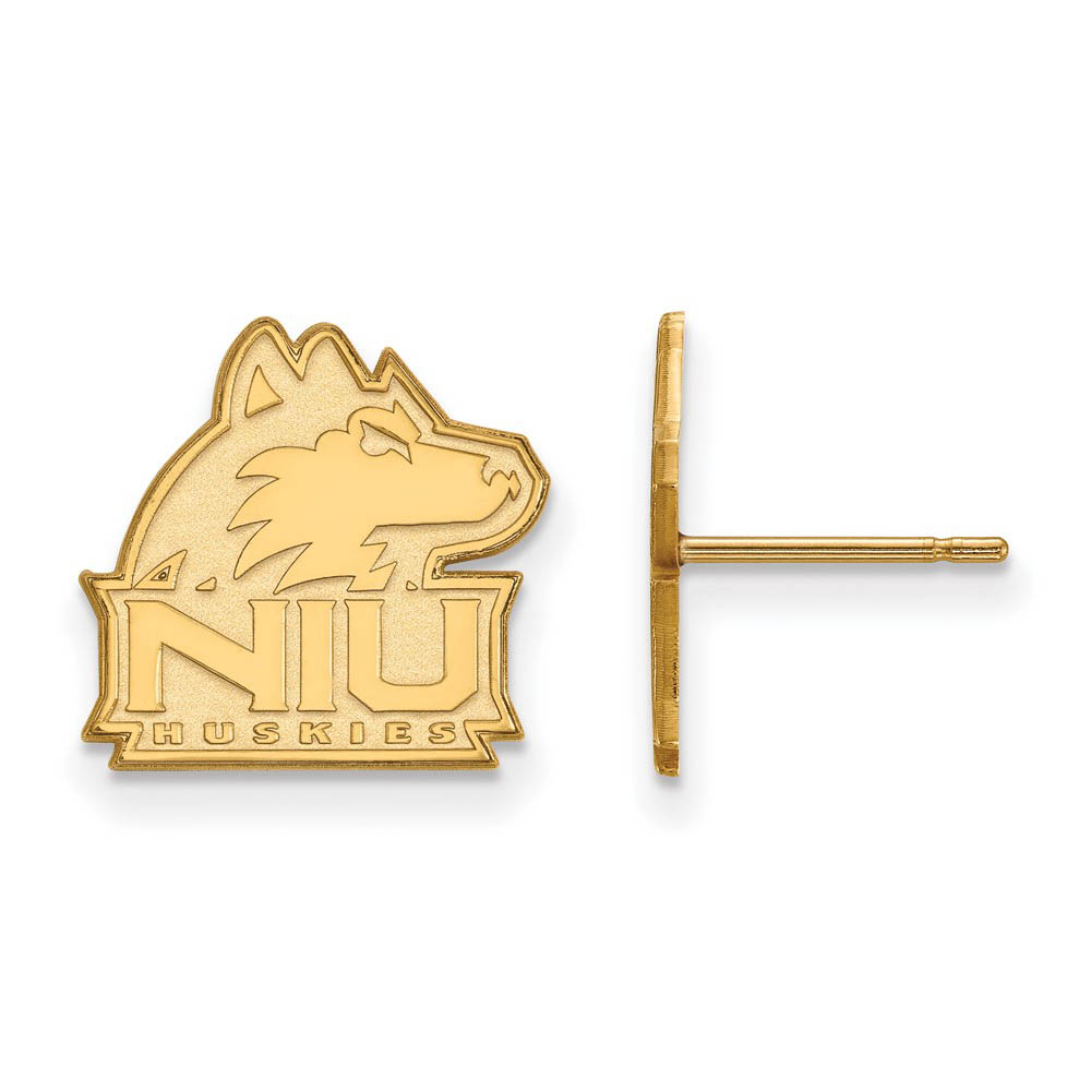 14k Yellow Gold Northern Illinois University Post Earrings