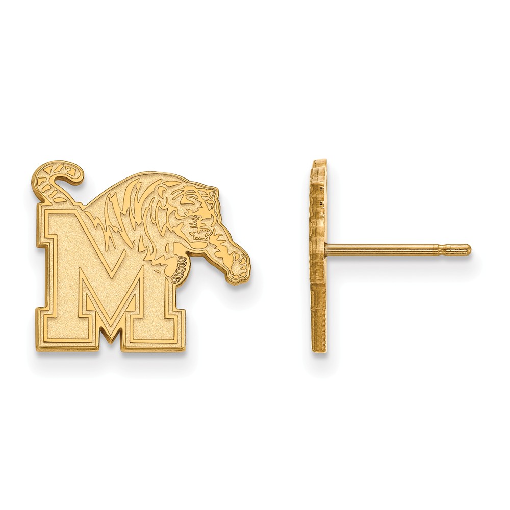 14k Yellow Gold University of Memphis Post Earrings
