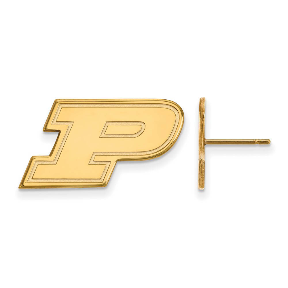 14k Yellow Gold Purdue Initial P Post Earrings