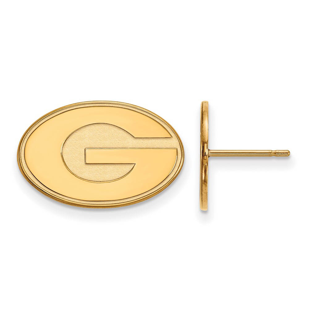 14k Yellow Gold University of Georgia Initial G Post Earrings
