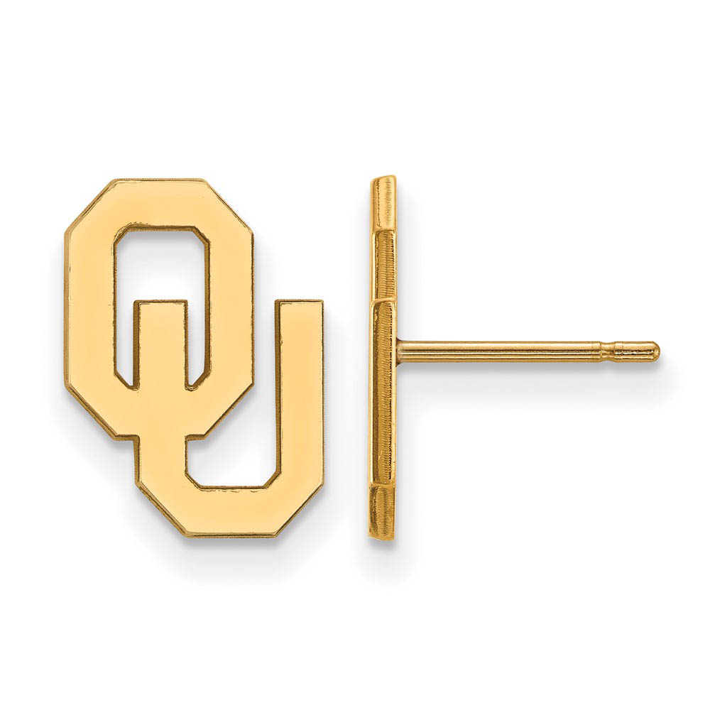 14k Yellow Gold University of Oklahoma Post Earrings