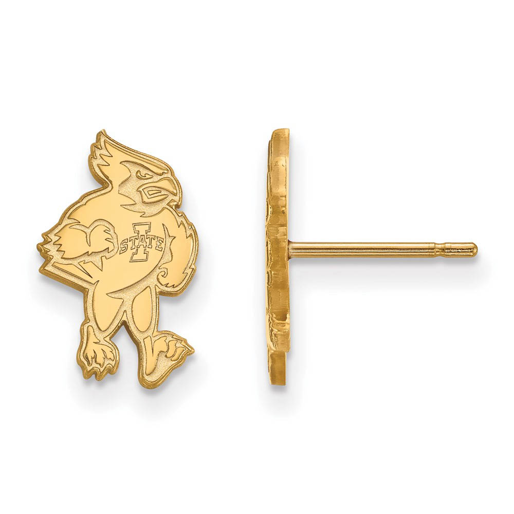 14k Yellow Gold Iowa State University Post Earrings