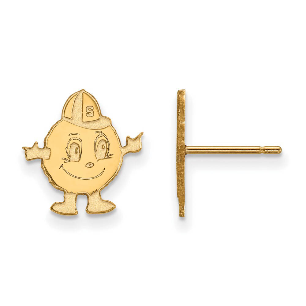 14k Yellow Gold Syracuse University Mascot Post Earrings