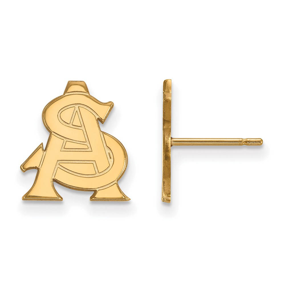 14k Yellow Gold Arizona State University Post Earrings