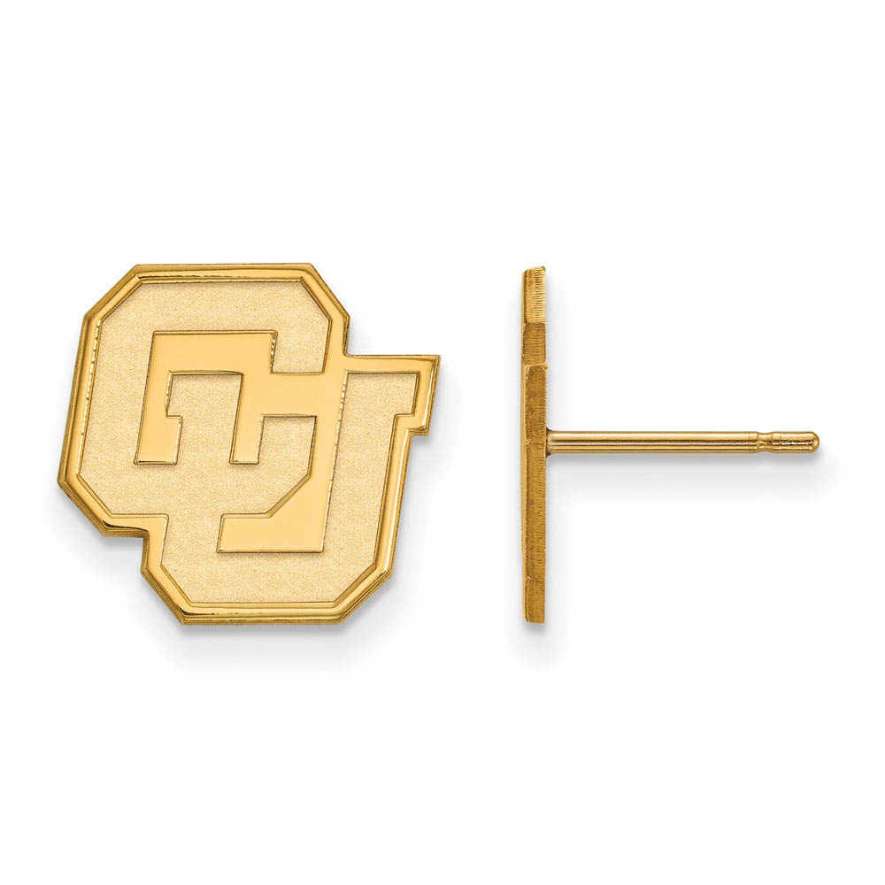14k Yellow Gold University of Colorado 'CU' Post Earrings
