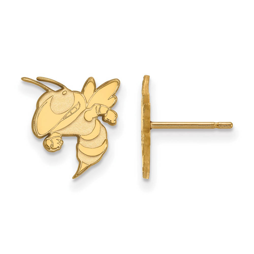14k Yellow Gold Georgia Technology Post Earrings
