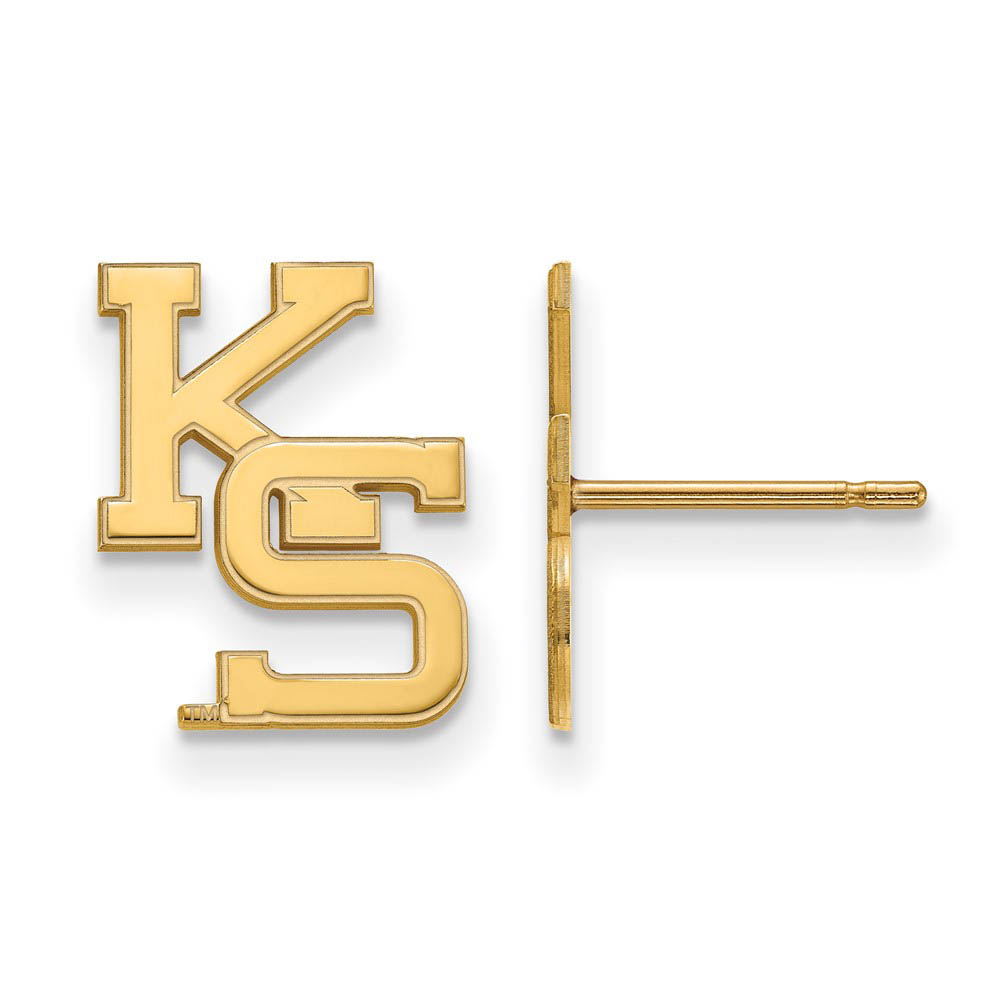 14k Yellow Gold Kansas State University Post Earrings