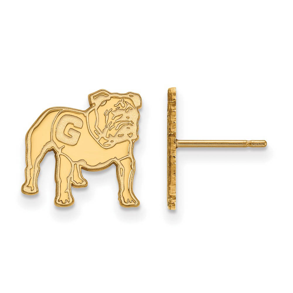 14k Yellow Gold University of Georgia Mascot Post Earrings