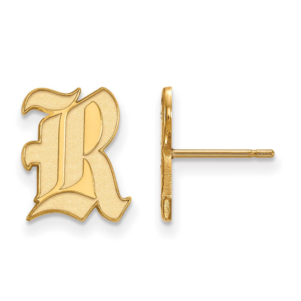 14k Gold Plated Silver Rice University Post Earrings