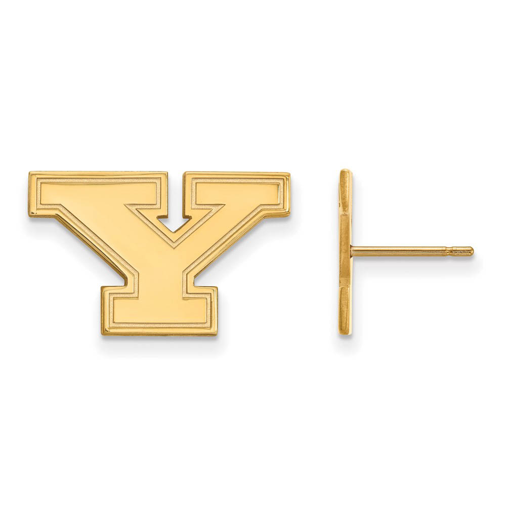 14k Gold Plated Silver Youngstown State Post Earrings