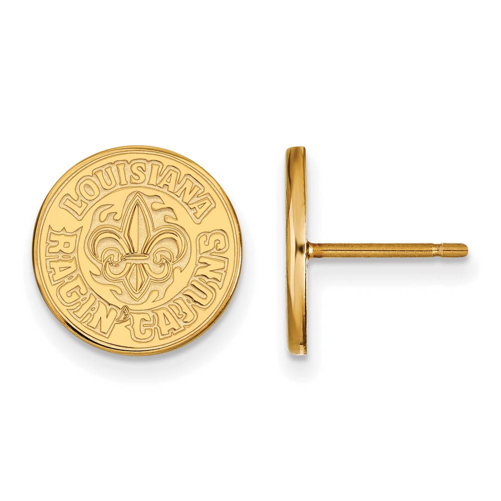 14k Gold Plated Silver U of Louisiana at Lafayette Post Earring