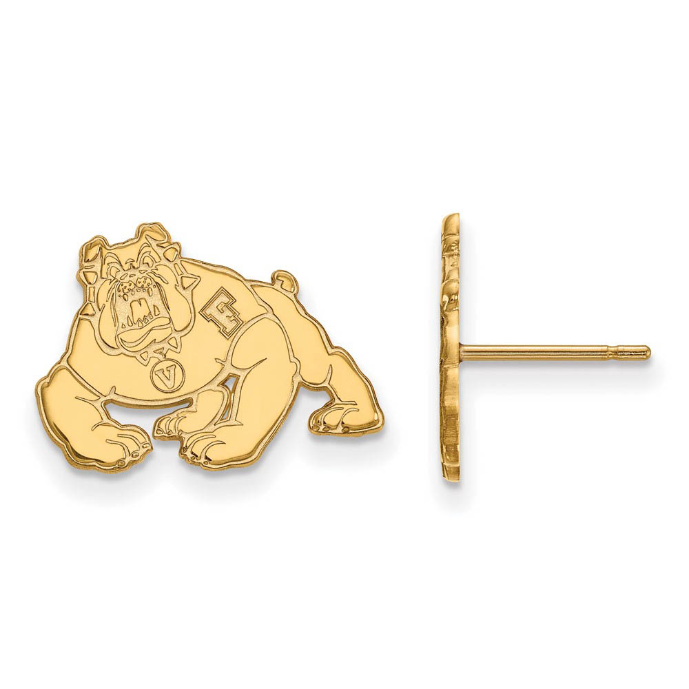 14k Gold Plated Silver California State U Fresno Post Earrings
