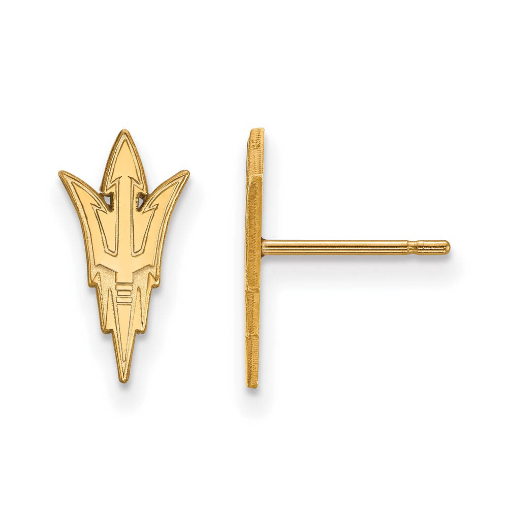 14k Gold Plated Silver Arizona State University SM Post Earrings