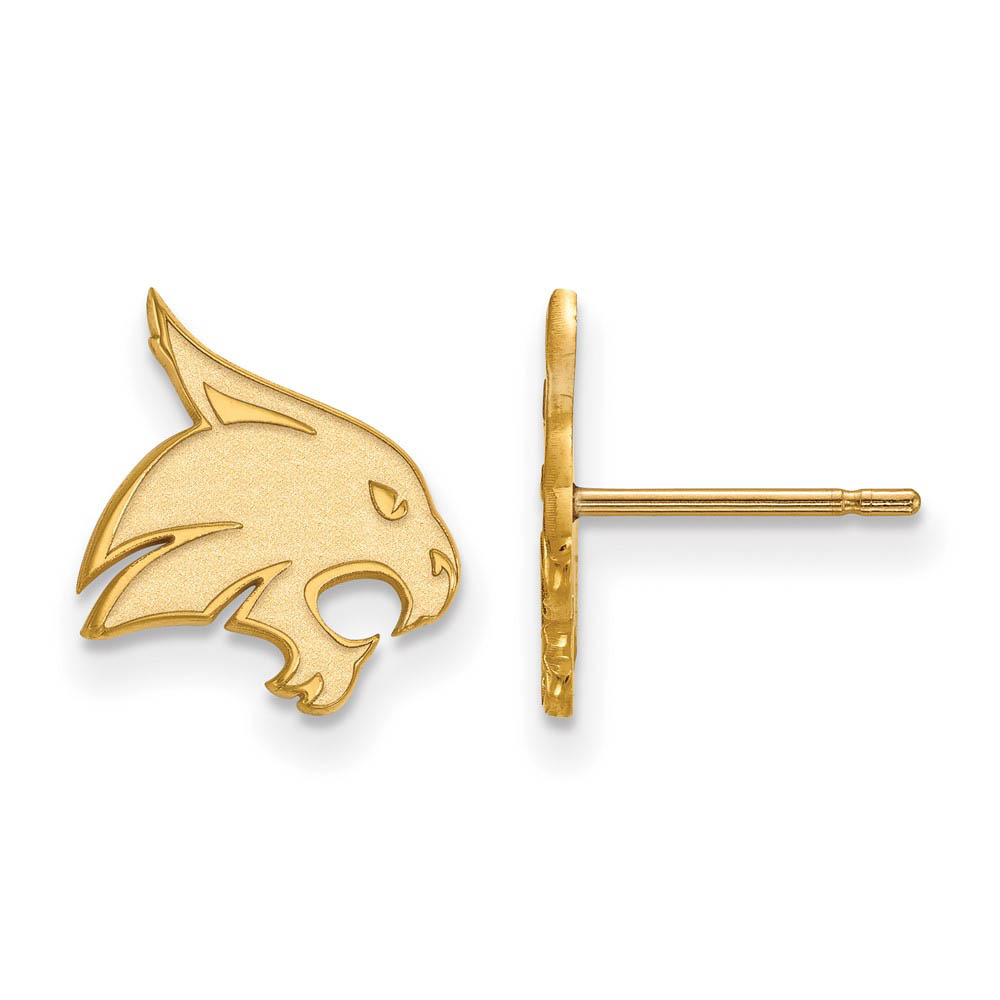 14k Gold Plated Silver Texas State University Post Earrings