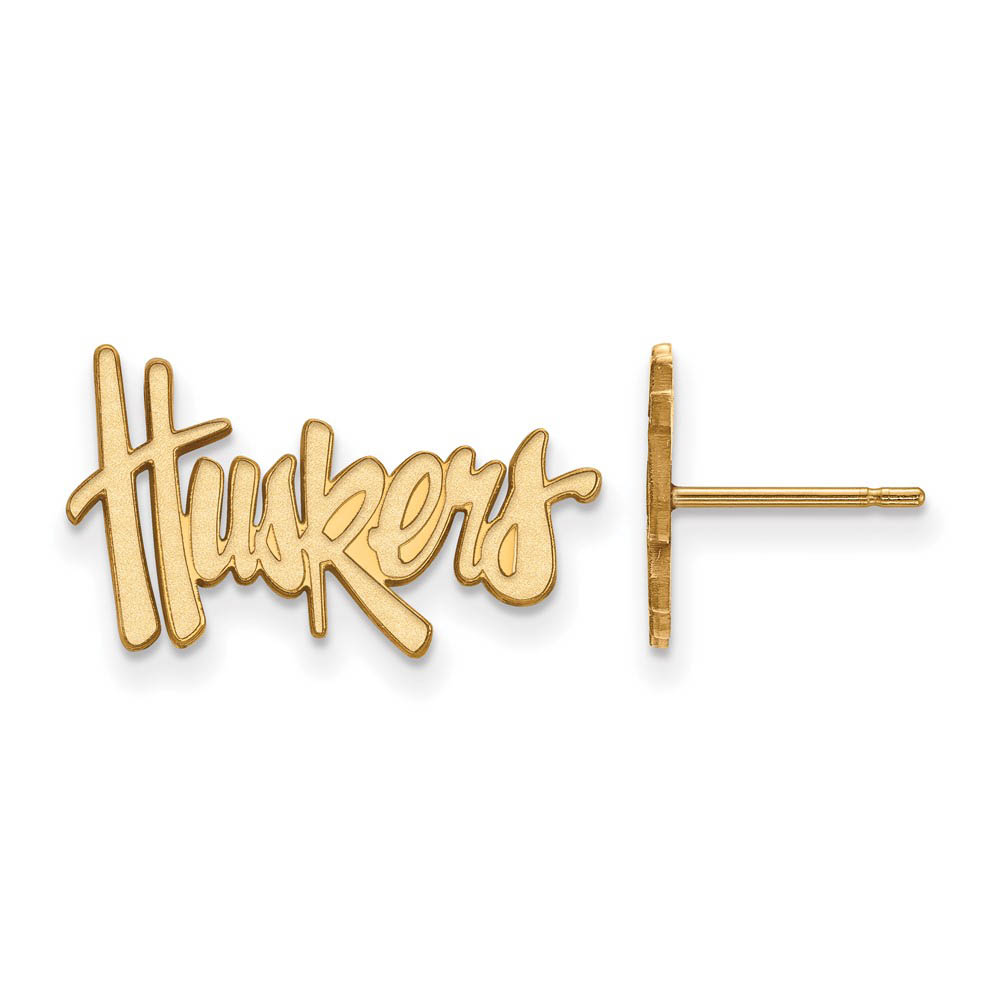 14k Gold Plated Silver University of Nebraska SM Post Earrings