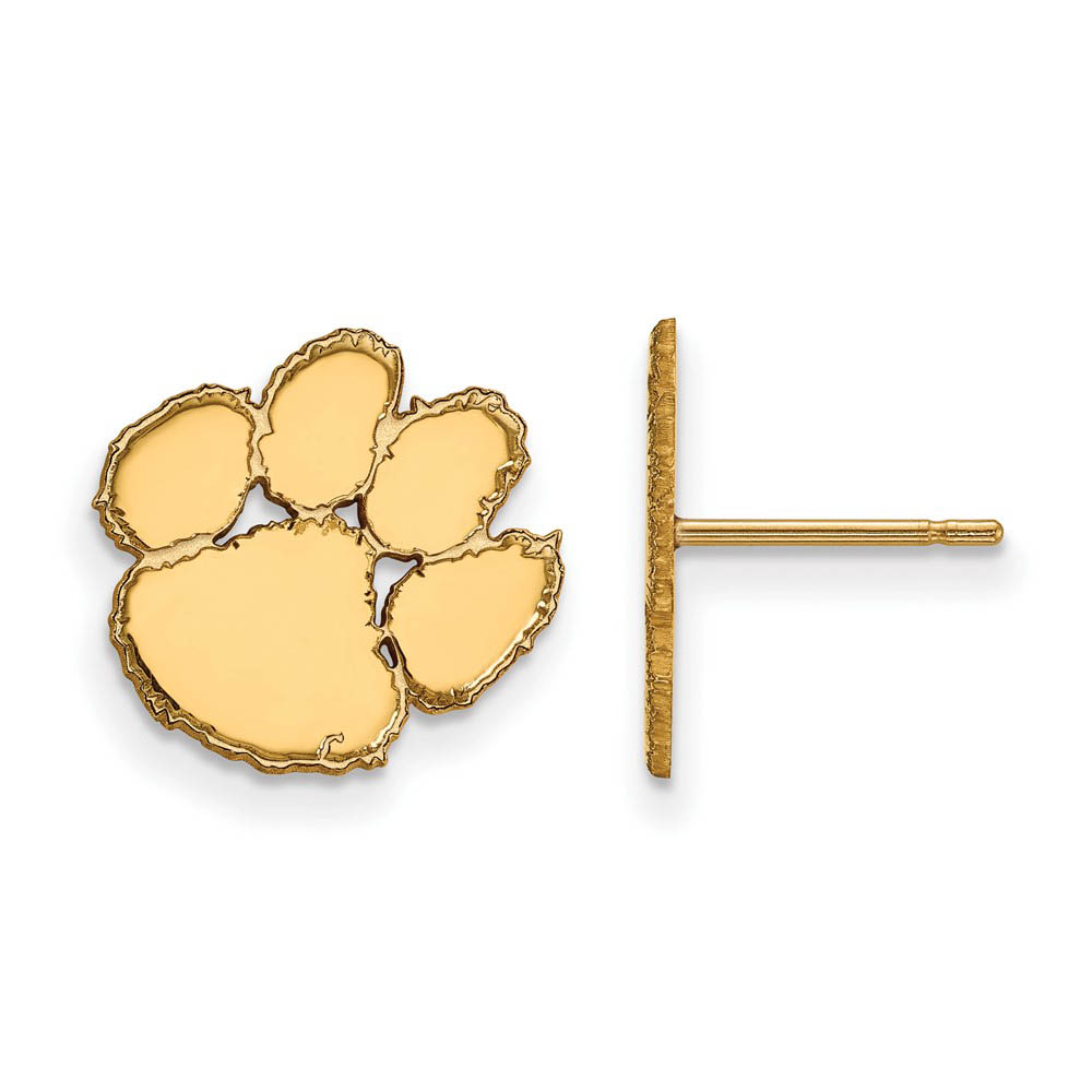 14k Gold Plated Silver Clemson University Post Earrings