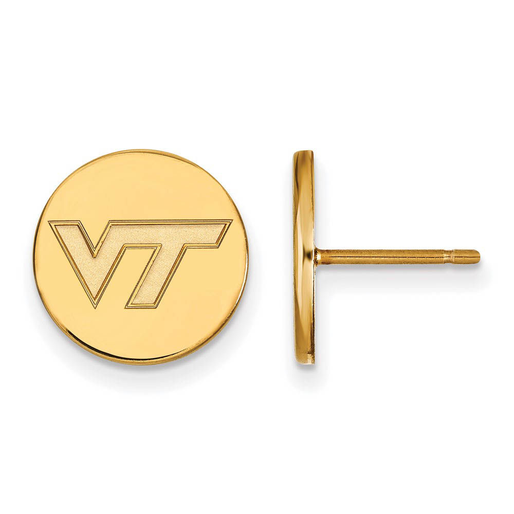 14k Gold Plated Silver Virginia Tech Disc Earrings